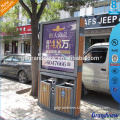 Outdoor advertising recycling bin with poster display marketing light box